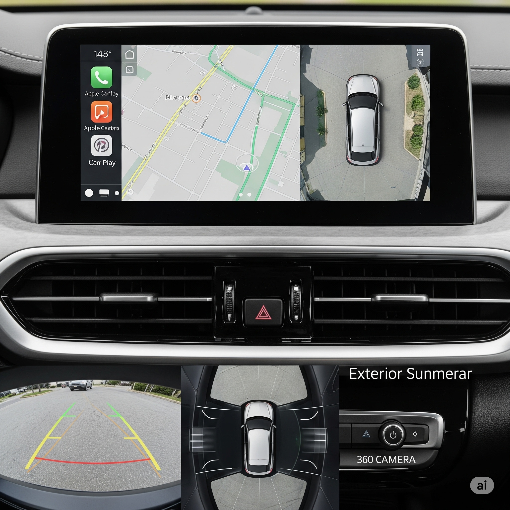 Option 3: Écran + Caméra Recul + Caméra 360